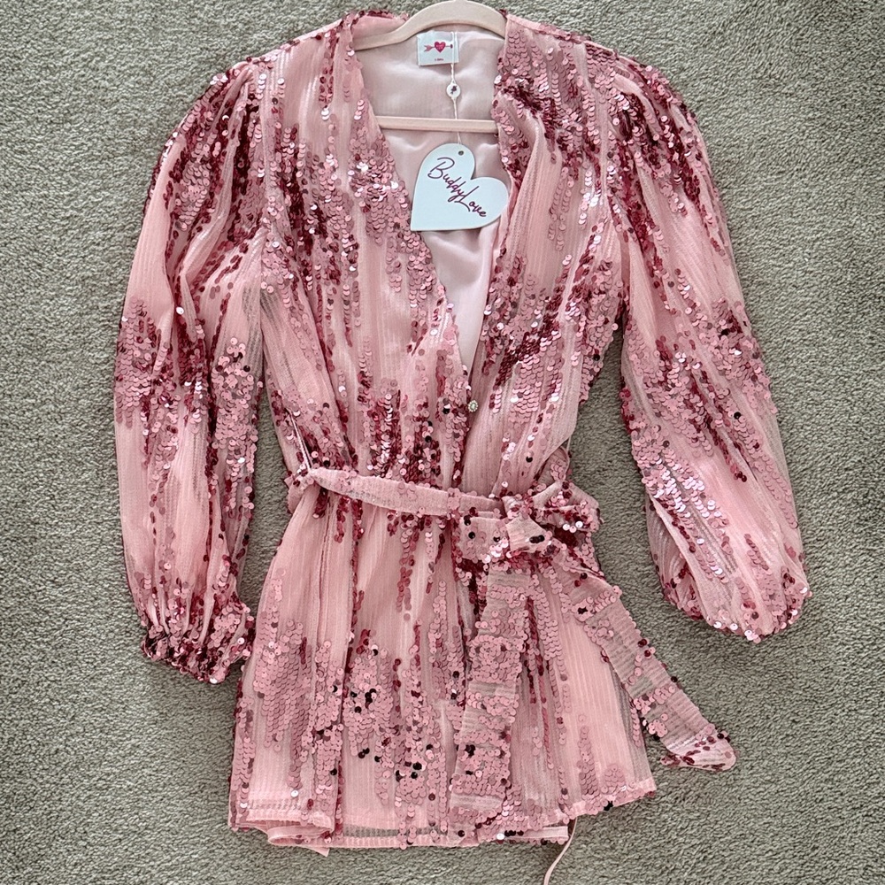 Buddy Love Pink Sequin Dress XS NWT